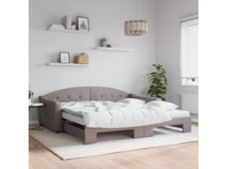Vidaxl Sofá cama + Gavetão/colchões 100x200cm Tecido Cinza acastanhado