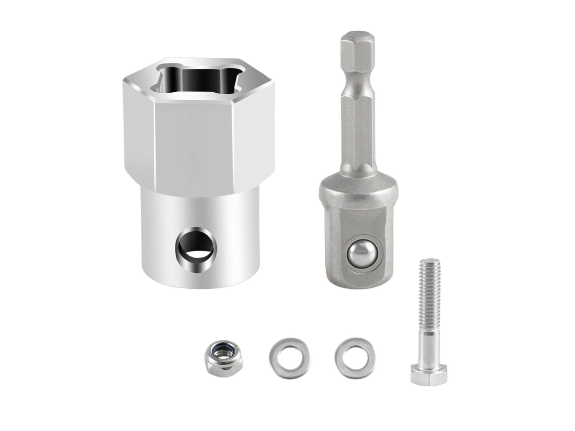 Adaptador De Manivela De Gato Para Taladro Inalámbrico, Adaptador De Gato De Remolque De Acero Inoxidable Con Conector De 1/2 Pulgada