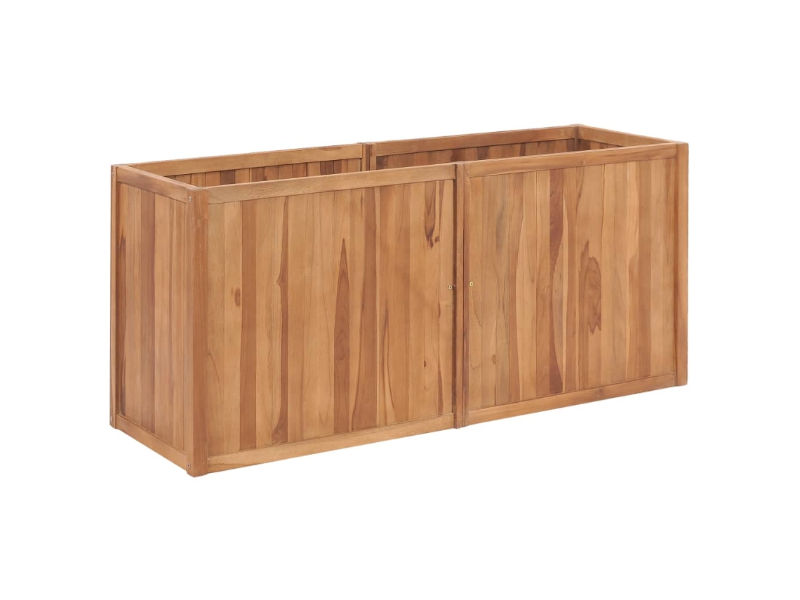 Vidaxl Canteiro Elevado De Jardim 150x50x70 Cm Madeira De Teca Maciça