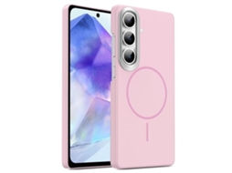 Capa Para Samsung Galaxy A55 5g Fina Circular Magsafe À Prova De Choque Dourada Em Policarbonato Rosa