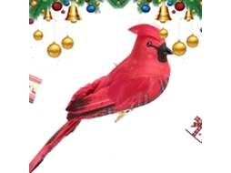 Enfeites De Árvore De Natal - Pingente De Pássaro Vermelho Para |