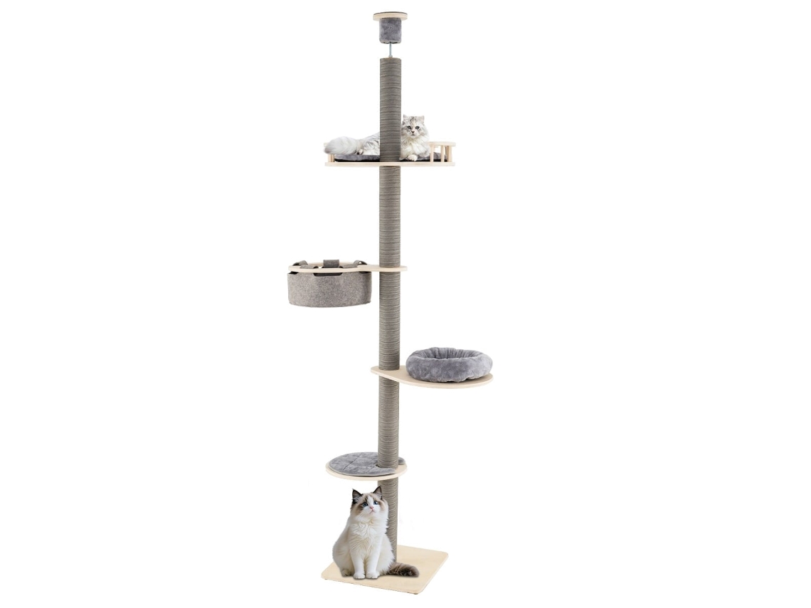 Árvore para Gatos Ajustável do Chão Ao Teto, 236 271 Cm, Cinza NORTHIX