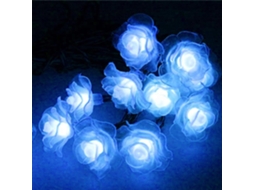 Cordão De Luzes Flores 6 Metros, Com 30 Leds, Em Formato Rosa, Para