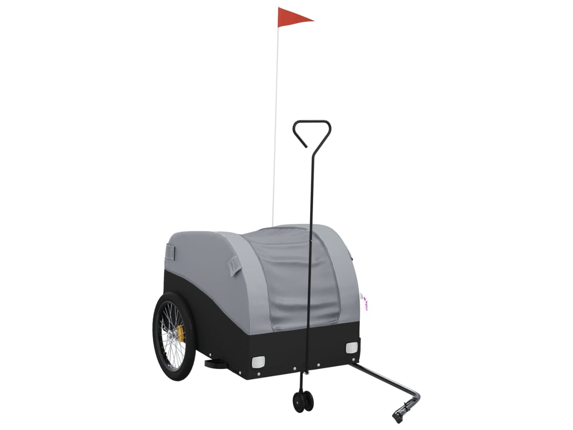 Reboque para bicicleta VIDAXL ferro preto e cinza (45 kg)
