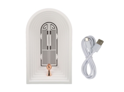 Altavoz De Escritório Com Luz Ambiental Regulável Sem Passos Função De Memória Bateria Integrada Usb 5v 1a Branco