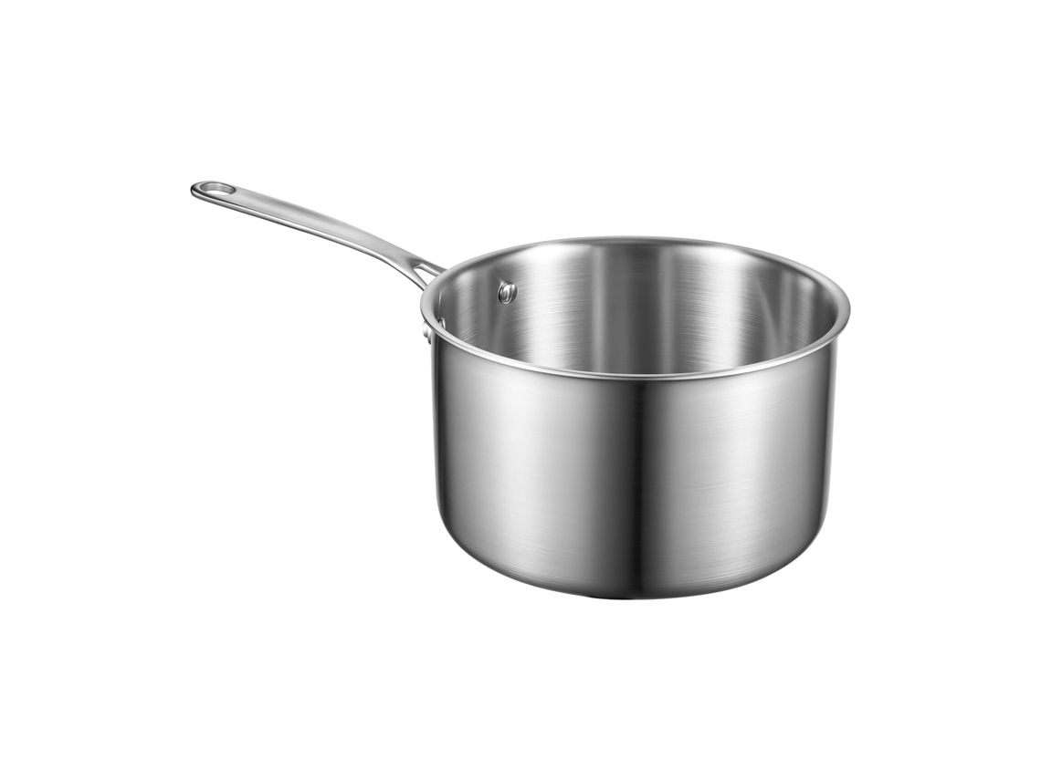 Caçarola de 3 7 L Aço Inoxidável com Tampa Vidro Multiuso Antiaderente Sem Revestimento Cabo Ergonômico para Forno Máquina Lavar Louça e Fogão