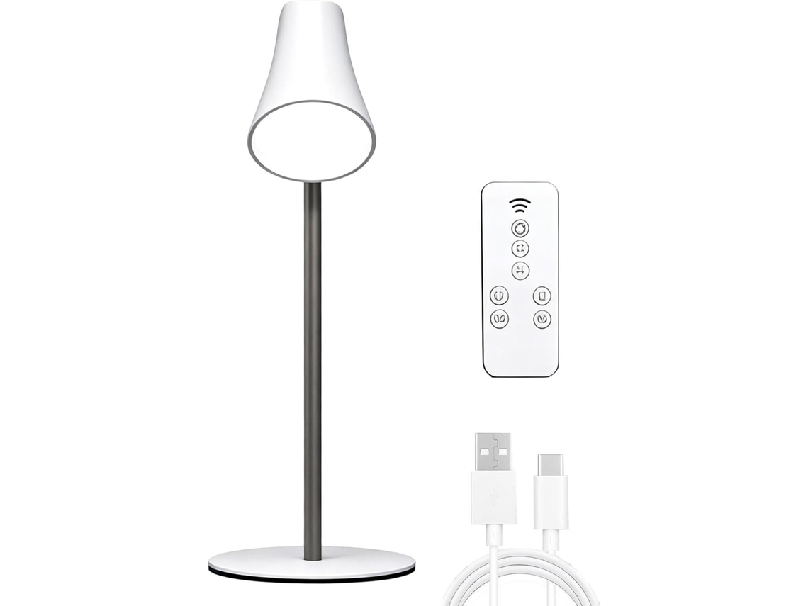 Luminária De Mesa Recarregável Com Controle Remoto
