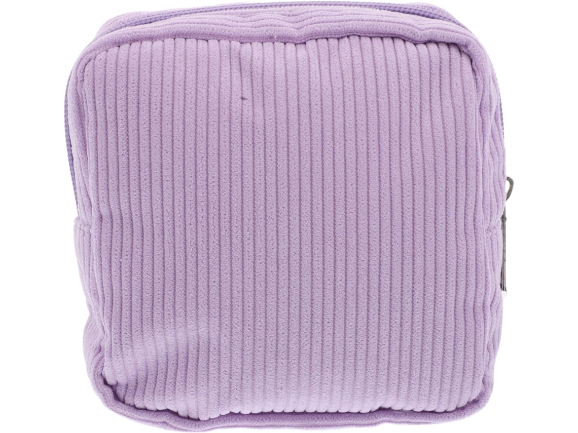 Necessário Maquiagem Versátil em Veludo Cotelê, Mini Stojo Compacto em Lavanda.