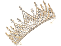 Coroa De Casamento Dourada, Elegante E Delicada, Com Acessório Para A Cabeça, Ideal Para A Cerimônia E Festa De Casamento.