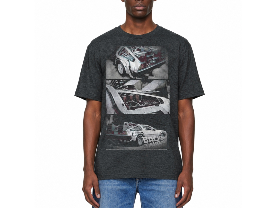 Rockinstone Back To The Future Movie Hipster To The Future Heather Black Adult T-shirt Size:xxxl