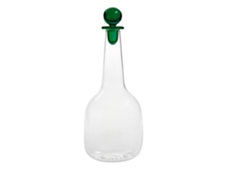 Garrafa De Açafrão Da Coleção Bilia Em Vidro Borossilicato Verde, Feita À Mão, Com Design Minimalista E Elegante Para A Mesa, Ideal Para Bebidas.