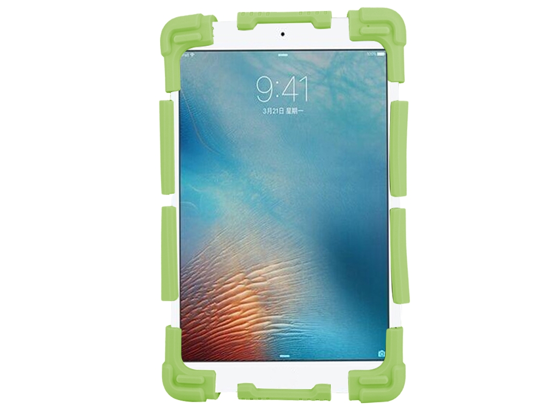 Capa de silicone universal para iPad 7 e 8 polegadas, dourado claro (verde)
