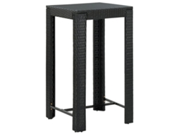 Vidaxl Mesa De Bar Para Jardim 60,5x60,5x110,5 Cm Vime Pe Preto