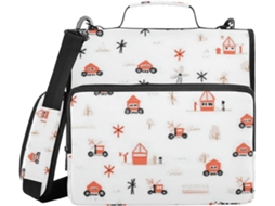 Conjunto de 3 anéis com calcanhar e ombro removíveis, diversas bolsas com zíper ou tamanho médio.