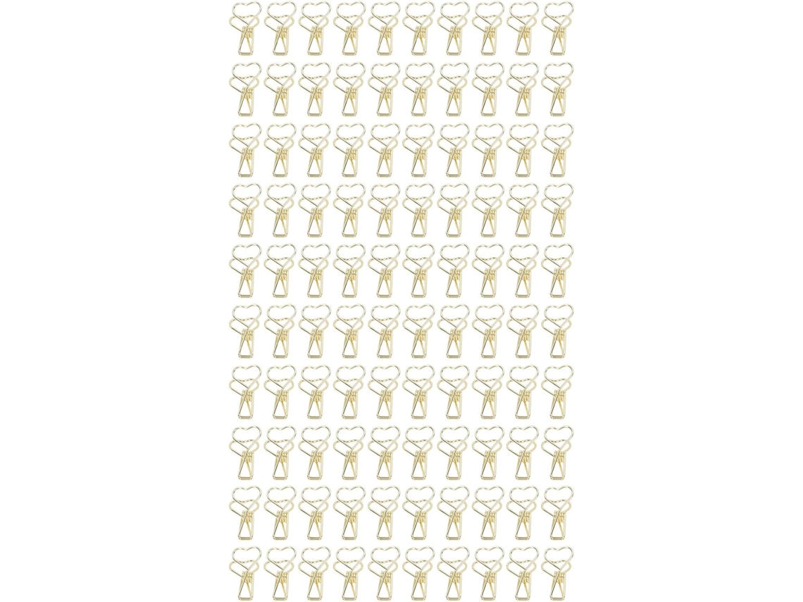 100-clipes De Papel Em Formato Coração Com Cauda Longa, Design Vazado Em Ferro E Metal, Mini Clipes Divertidos