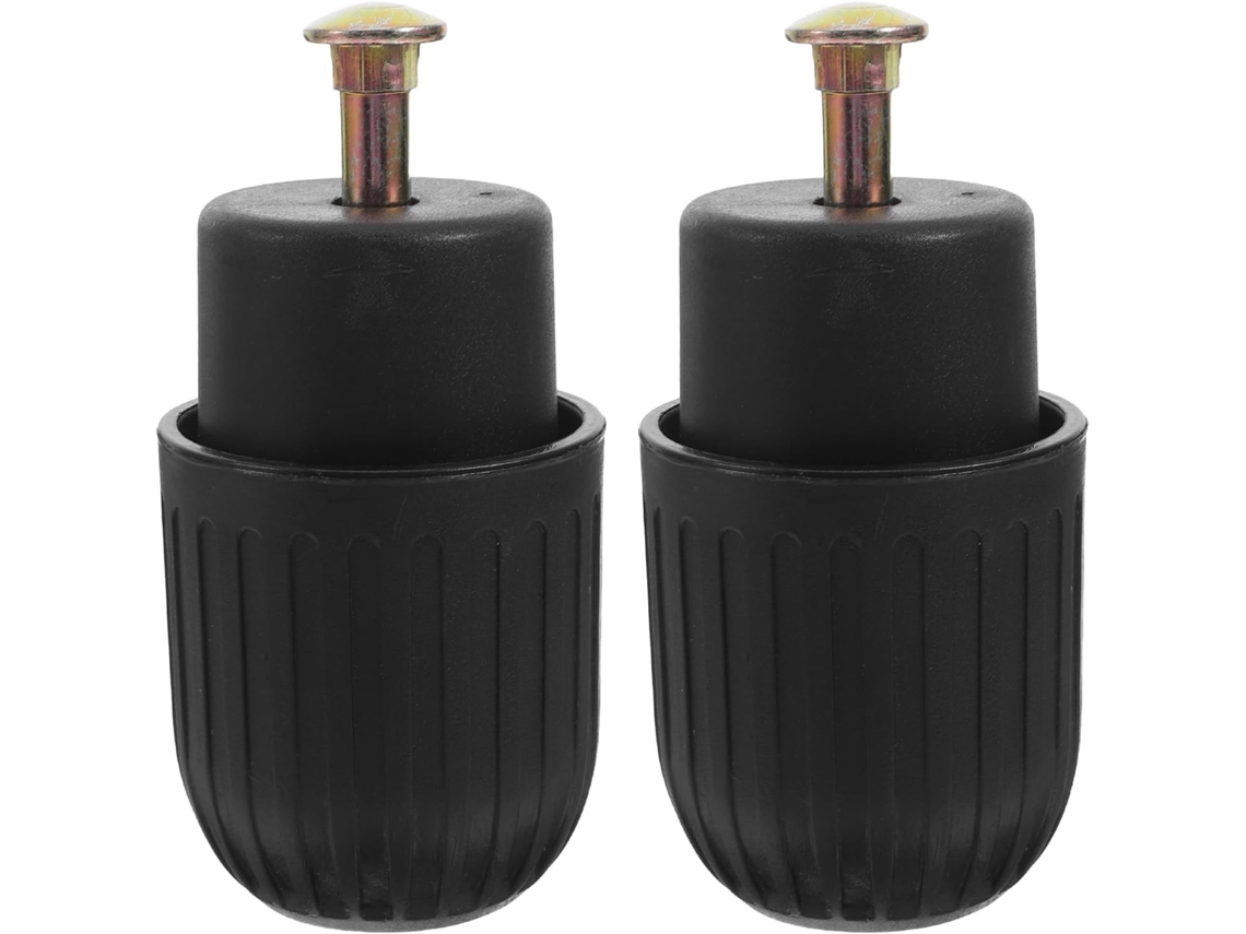 Conjunto de 2 peças com botões e rodízios de plástico preto para cadeira giratória