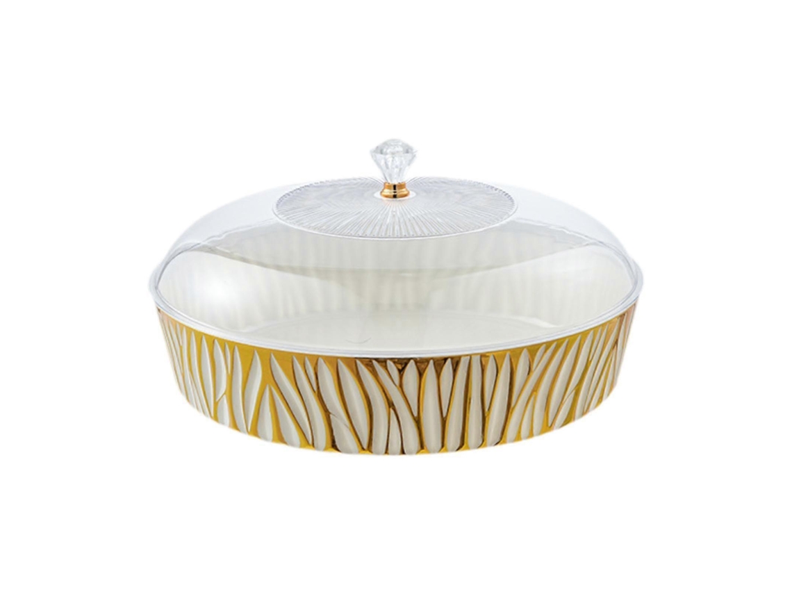 Serving Tray Platter Server Dish Decorative Holder Cake Stand With Dustproof Lid