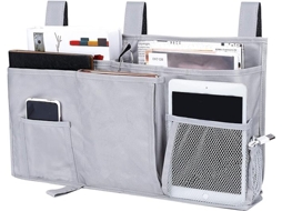 Bolsa De Armazenamento Suspensa Cinza Para Armazenamento De Cama, Mesa De Cabeceira De Tecido Oxford Aquaforge