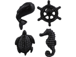 Yardenfun Conjunto De 4-puxadores Vintage Em Ferro Fundido Com Estrelas Do Mar Para Gavetas E Armários Animais Marinhos