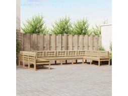 Vidaxl Conjunto De Sofás Para Exterior 10 Unid. Branco E Bege