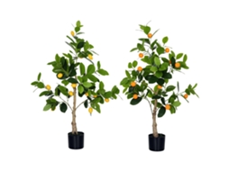 Vaso 2 Plantas Artificiais Limão e Laranja 120cm para Interior BTFORUS