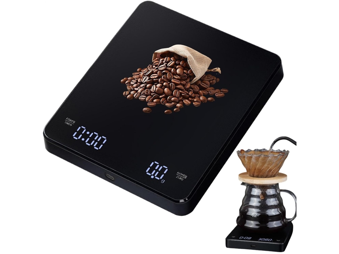 Balança De Café Alta Precisão Recarregável Com Temporizador Cozinha Pesar Grãos | Ideal Preparar, Medir, Assar, Uso