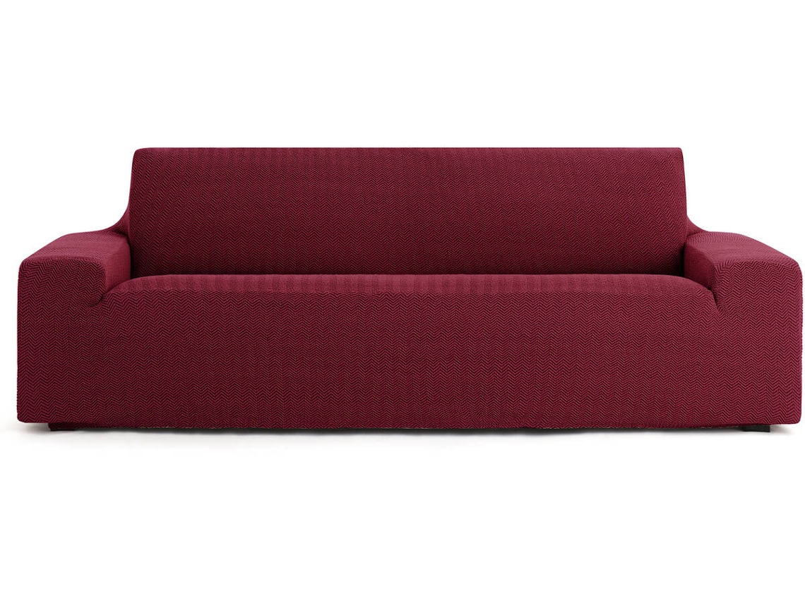 Capa de Sofá 2 Lugares EYSA Premium Jaz Tecido Multielástico (200 x 70 x 120 cm - Poliéster e Algodão - Burdeos)