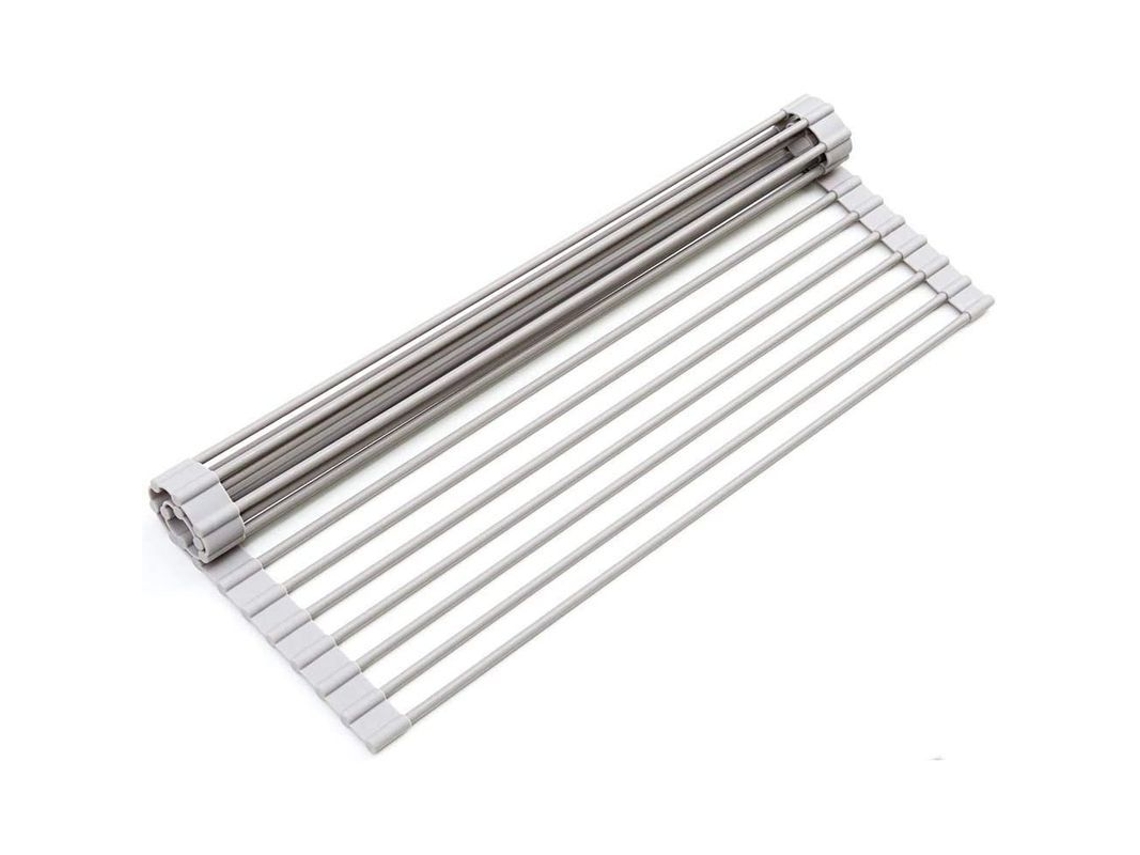 Nova Line rack de Secagem de Pratos Rolável Grande 20.5" para Cozinha Versátil Cinza