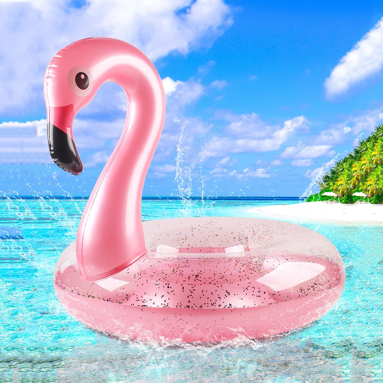 Tapete Flutuante Em Formato De Flamingo (120 Cm) - Brinquedo Divertido Para A Praia