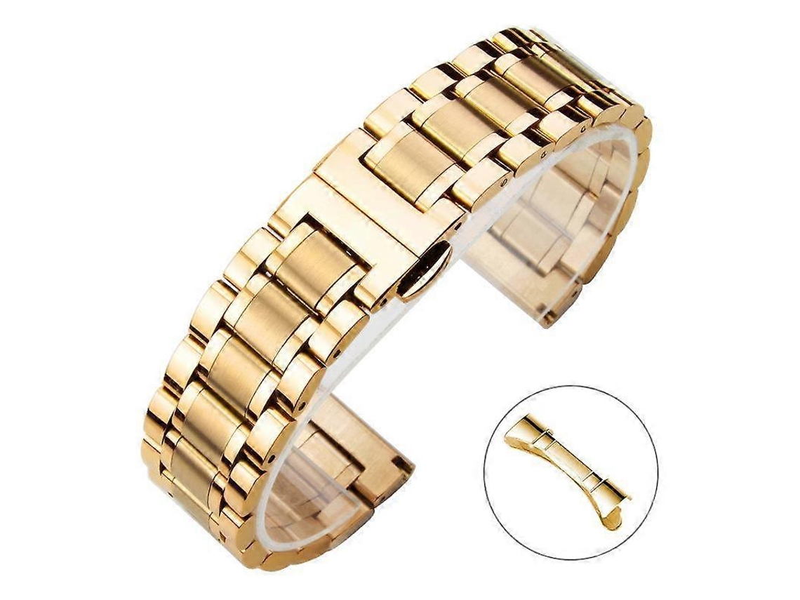 Pulseira de relógio Xdfind com data e borboleta em aço inoxidável maciço, conjunto de cinco peças.
