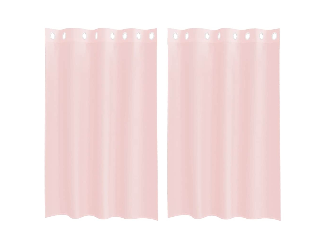 Maison Exclusive - Cortinas De Voile Com Ilhós 2 Pcs Rosa-claro 140x175 Cm