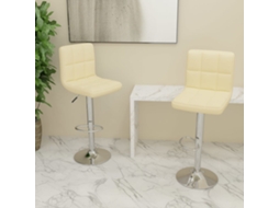 Vidaxl Bancos De Bar 2 Pcs Tecido Cor Creme