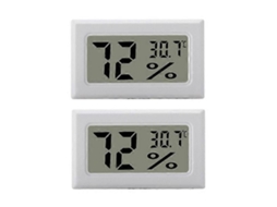 Mini Higrômetro/termômetro Lcd Branco, Pacote Com 2 Unidades Nostalgia88