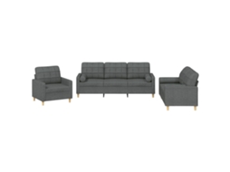 Sofa Set, Sofa Sets Vidaxl Cinzeto Tecido (n/a)