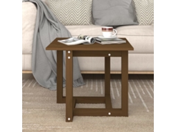 Vidaxl Mesa De Centro 50x50x45 Cm Pinho Maciço Castanho Mel