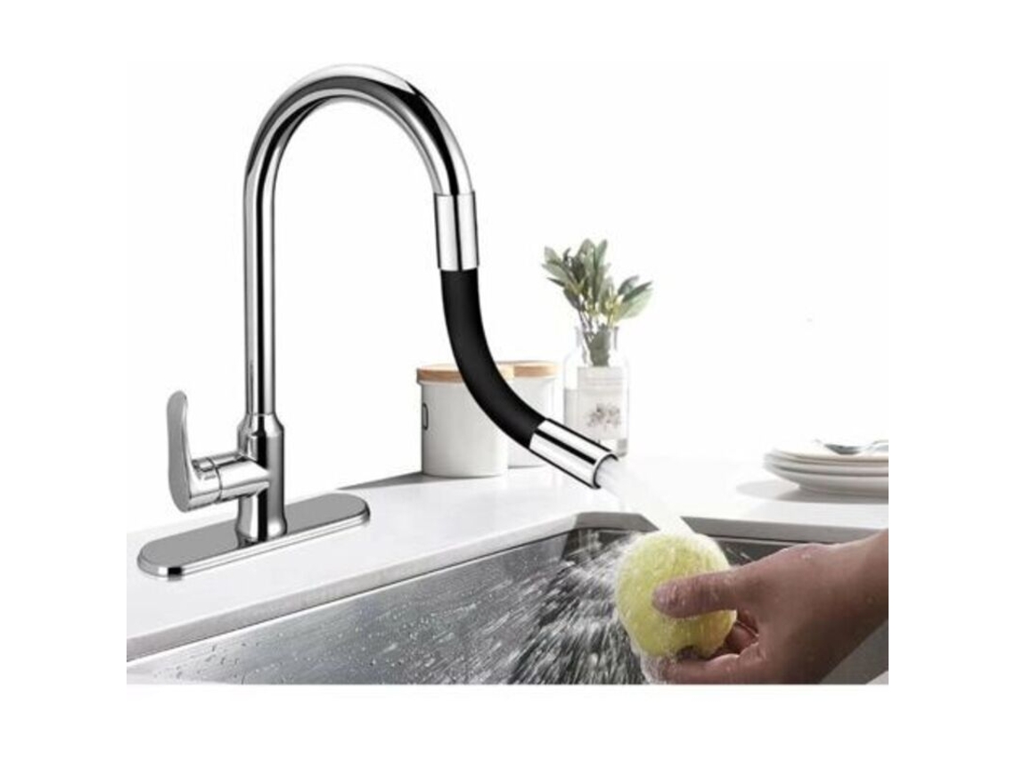 Extensor Para Torneira, Banheiro E Cozinha Externa Preto. Comprimento Total (30 Cm), Extensão Flexível De 360° Para Torneira, Acessório Para Torneira