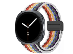 Pulseira Desportiva Elástica Em Nylon Entrançado Para Samsung Galaxy Watch 9 40mm 44mm, Com Fecho Magnético. Arco-íris Hexinyigjly