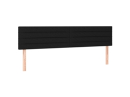 Cabeceira de cama 2 peças em tecido 80x5x78/88 cm preta MAISON EXCLUSIVE