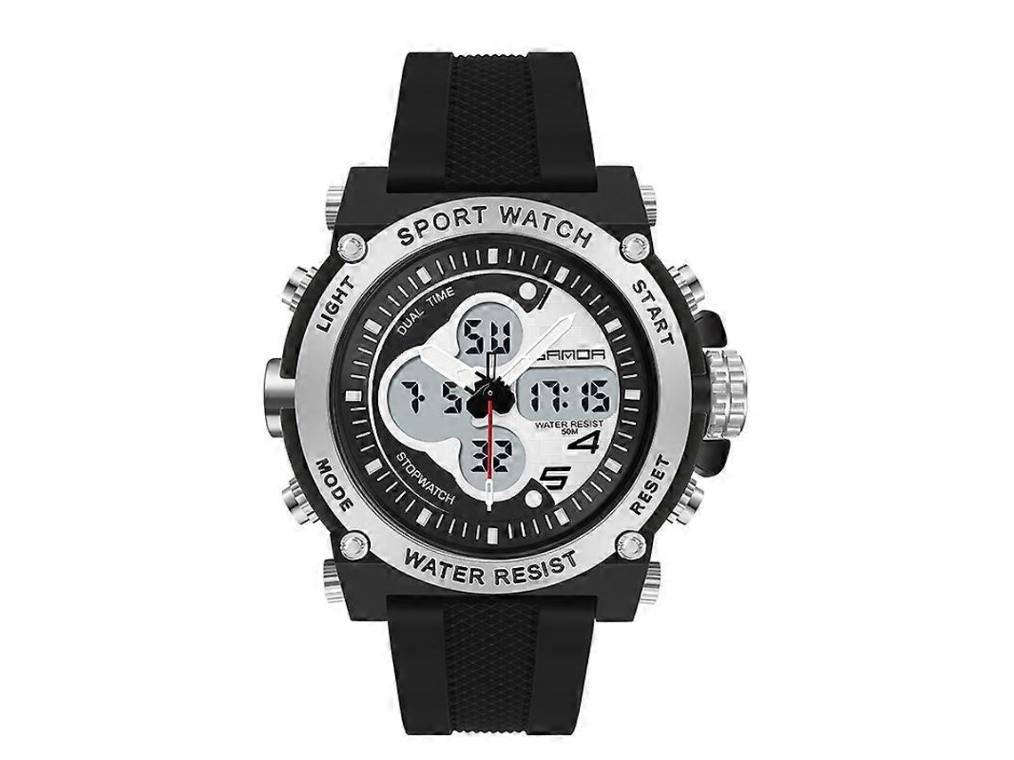 Relógio Eletrônico Esportivo Masculino Sanda 3107 Com Visor Digital Duplo E Iluminação.