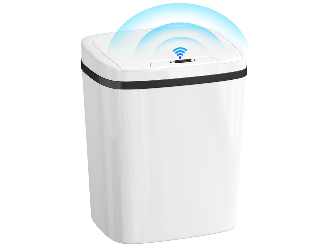 Balde de lixo automático, 15l, sensor infravermelhos, modo manual, 27,6x21,4x33,5cm, branco