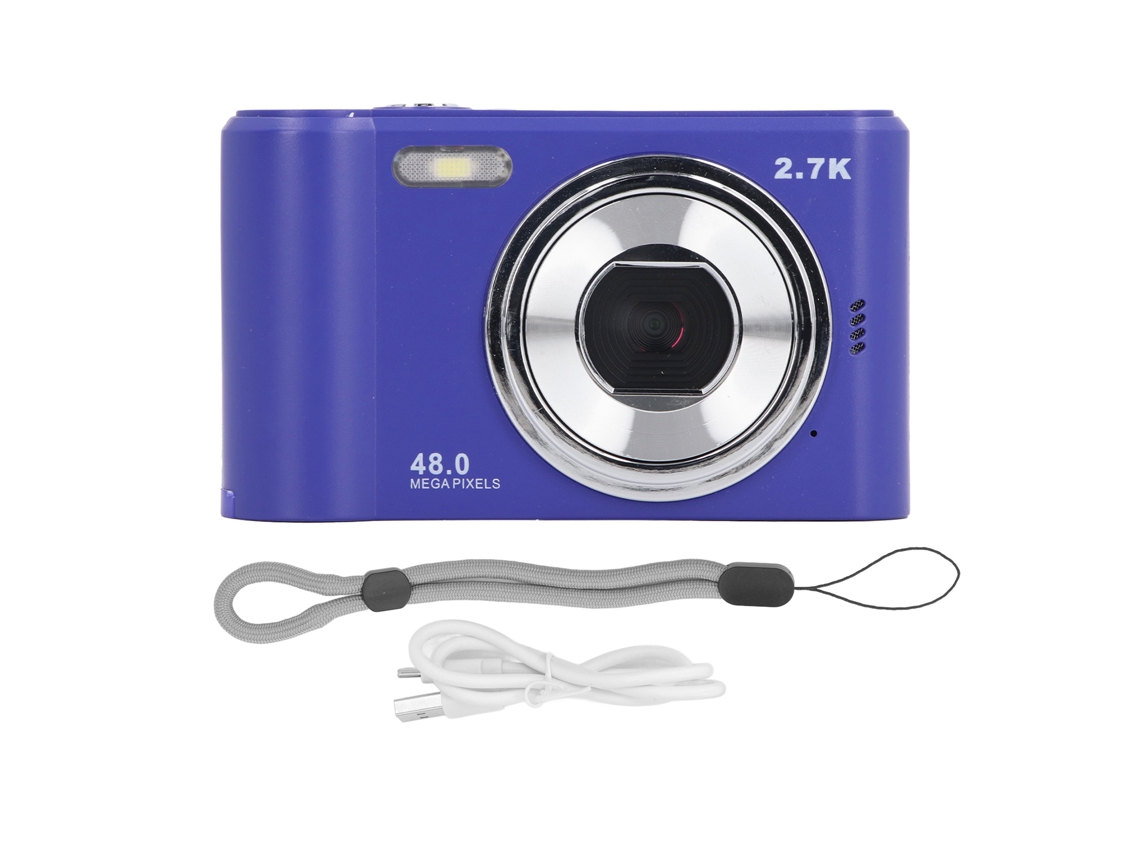 2026 câmera Digital para Crianças Hd 1080p Tela Ips de 2,4 Polegadas 44mp Autofoco Recarregável com Flash Azul