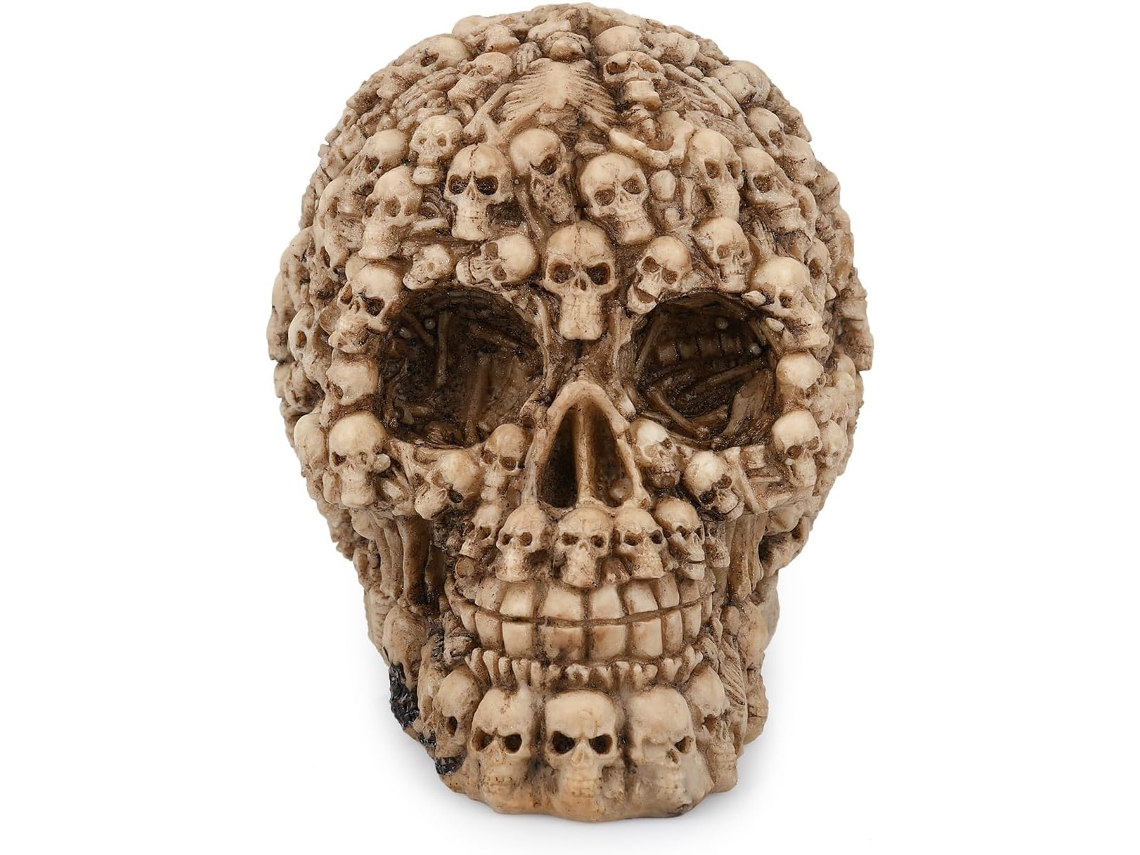 Lurelia Caveira Decorativa Halloween Gótico Em Resina Para Casa