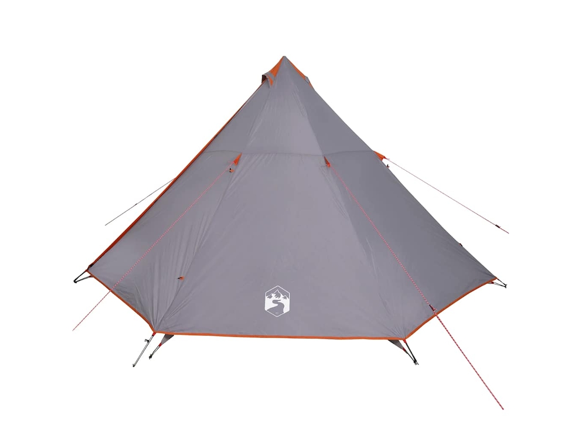 Tenda familiar tipi para 8 pessoas VIDAXL impermeável cinza/laranja