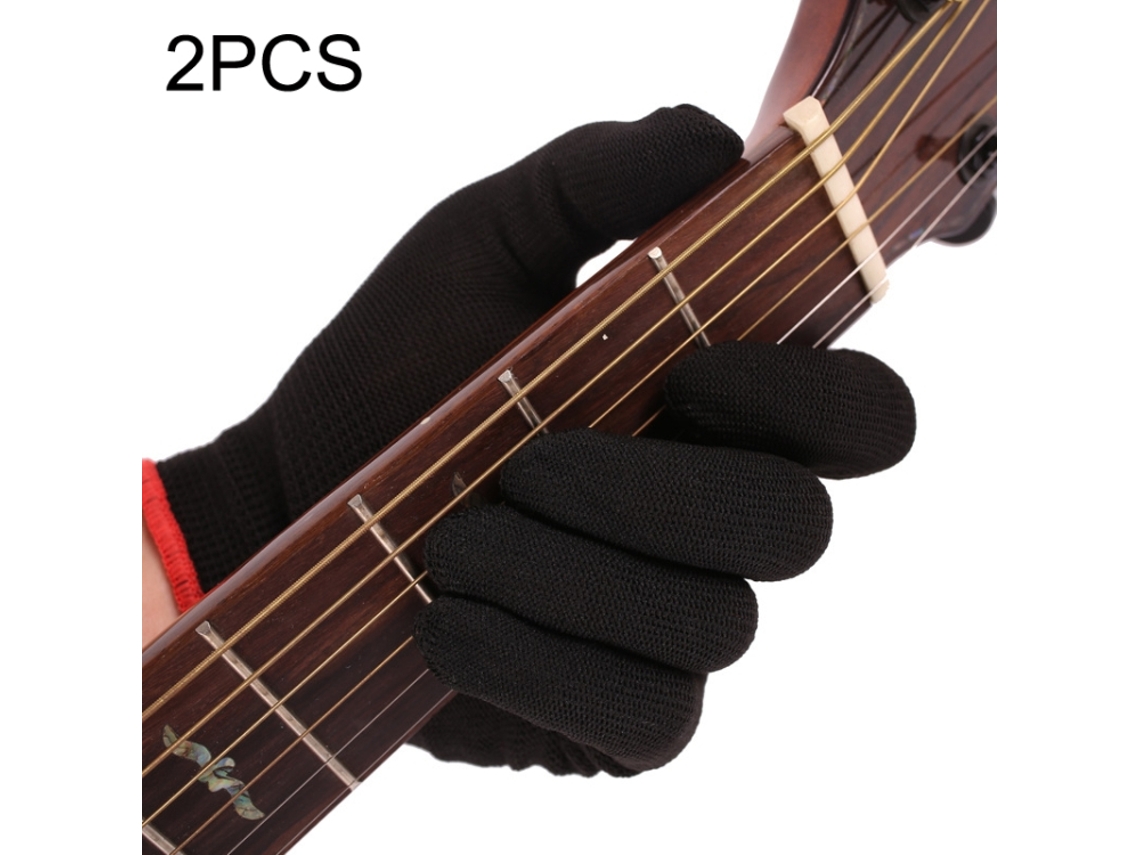 Luva de Nylon Antiderrapante para Mão Esquerda Exercícios de Guitarra Tamanho Pequeno 2 Peças HALINUIA