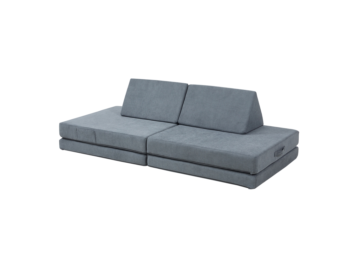 Sofá De Brincar Norhulta De 5 Peças 150x66x46 Cm Cordão Cinza [EN.CASA]
