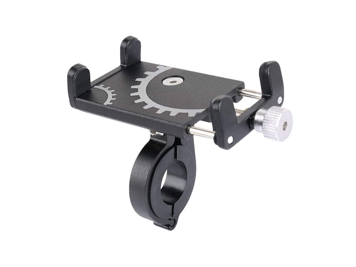 Suporte De Telefone Em Liga De Alumínio- Suporte De Navegação Para Bicicleta/veículo Elétrico Preto Firmemente Fixado