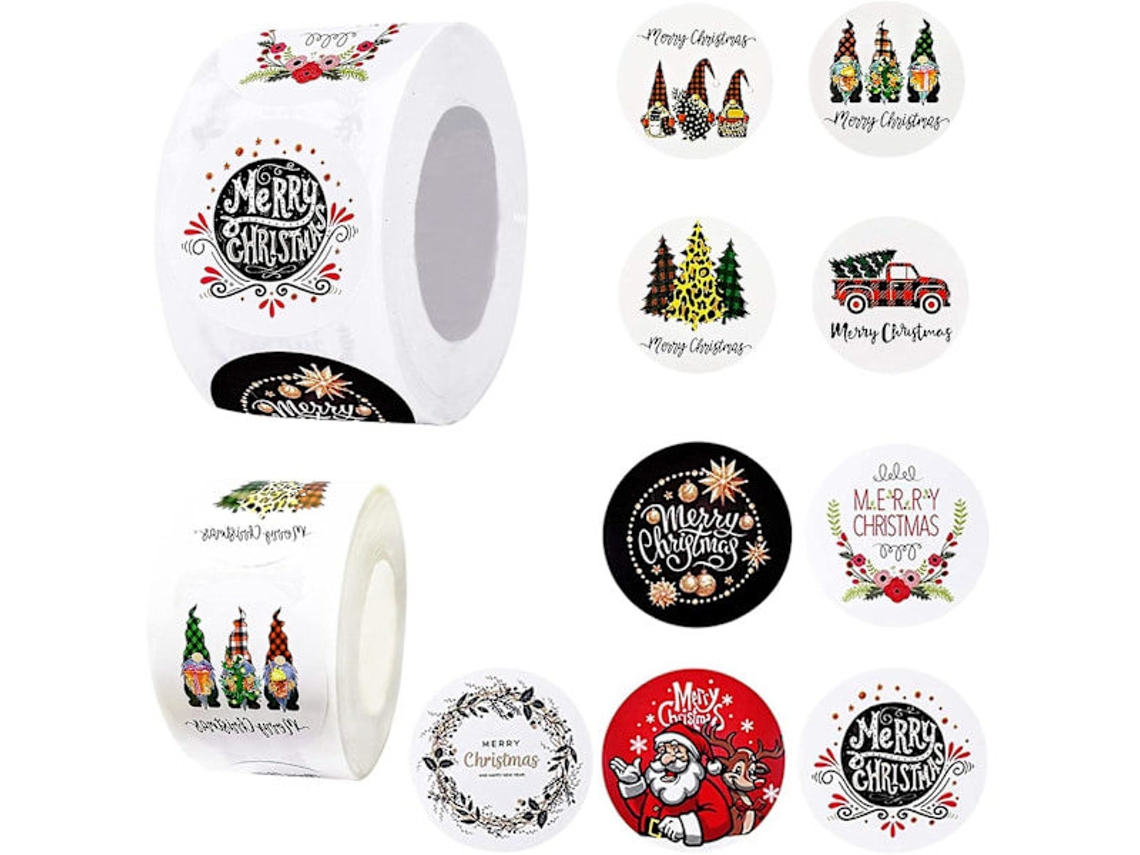1000 Adesivos De Feliz Natal, Design Dourado Brilhante, Adesivos De Natal De 3,8 Cm E 2,5 Cm Aquaforge
