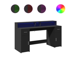 Desk, Desks Vidaxl Preto Madeira Processada (160 X 55 X 91 Cm)