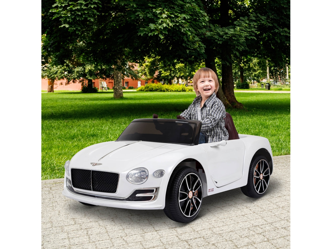 Carro Elétrico Para Crianças Bentley Gt Carro De Bateria Para Crianças De +3 Anos Velocidade 2,5-5 Km/h 108x60x43 Cm Branco