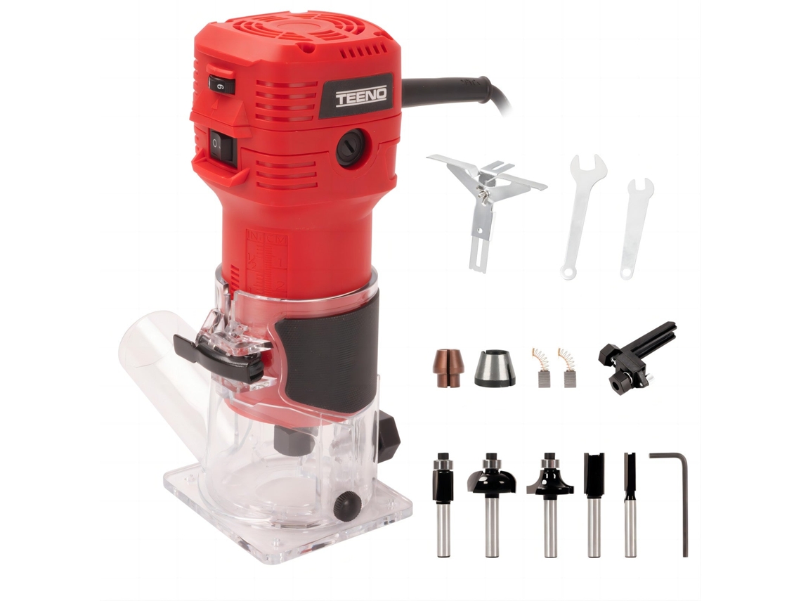 Aparador Eléctrico 650 W 15000-32000 Rpm Com Tampa Contra Poeira, Aparador De Madeira Com 5 Brocas De Roteador, Haste De 1/4", 6 Velocidades